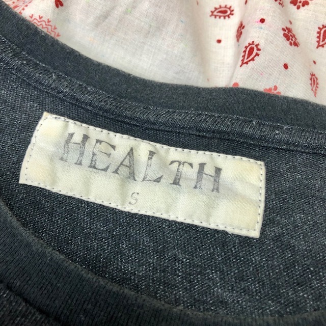 JTP●59 HEALTH ヘルス 人物画 立体プリントTシャツ S 墨黒 5分袖 オールド 00s 日本製 ドメブラ