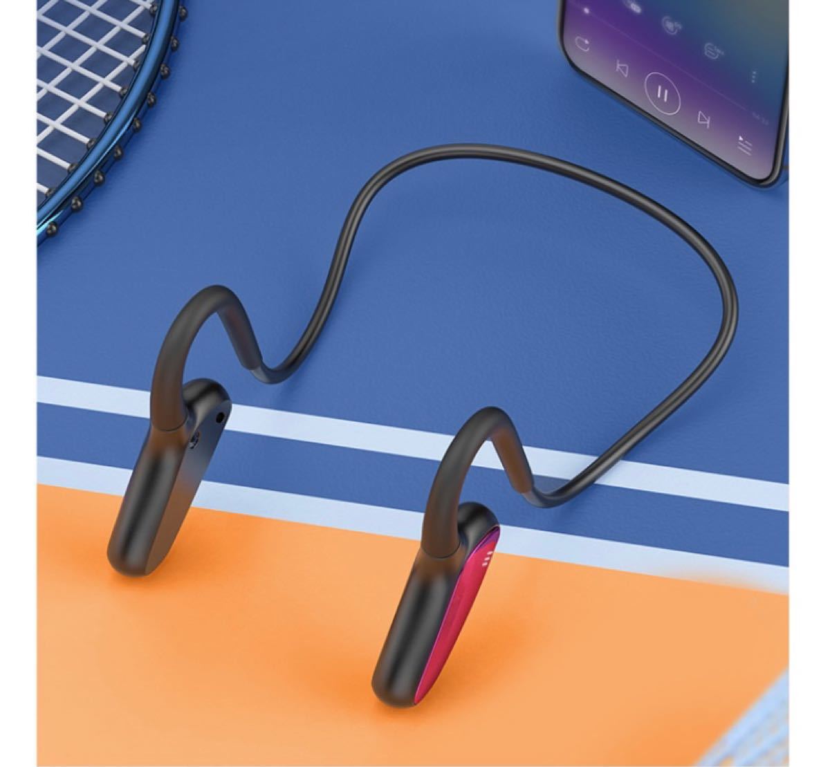 イヤホン ワイヤレスイヤホン ヘッドセット ゲーミングヘッドセット 骨伝導　Bluetooth 耳掛け式 M-D8 ブルー