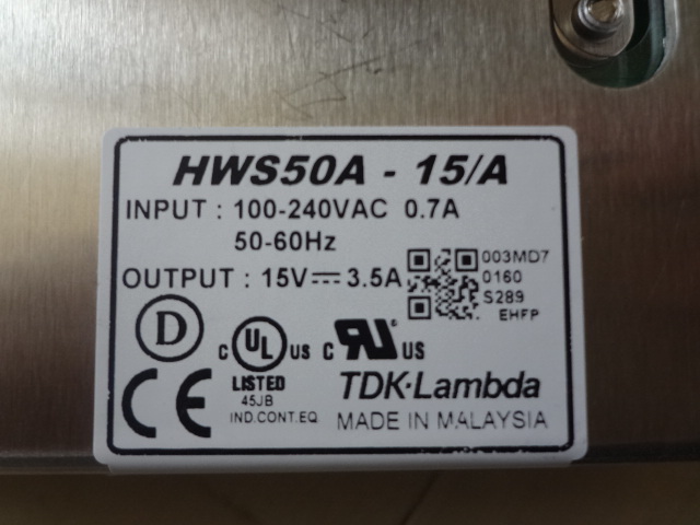 TDK HWS50A-15/A AC入力電源 DC15V電源（AC-DCコンバータ）未使用 - post-express.eu