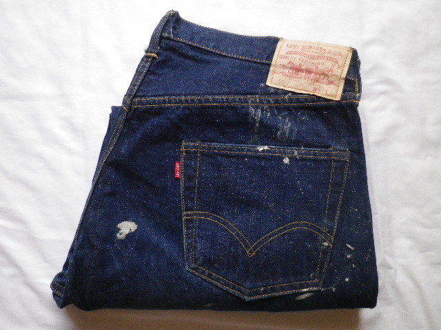  genuine navy blue *60s Levi's 501 big E jeans W40L32 big size long-legged R red ear BIG*E original Vintage xx indigo Denim 