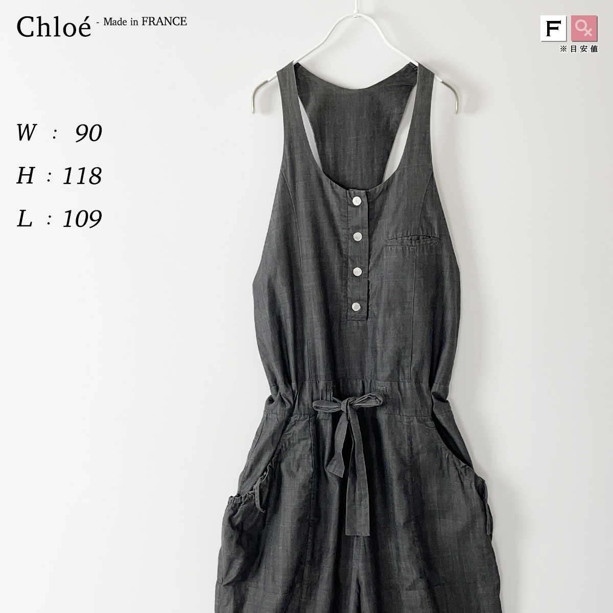 新品本物 ハーフ サロペット 綿 オールインワン Chloe 薄手 パンツ