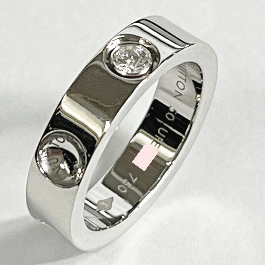 送料無料 中古 ルイヴィトン リング 指輪 プティット バーグ アンプラント LOUIS VUITTON ダイヤモンド #50 K18WG ホワイトゴールド 146001