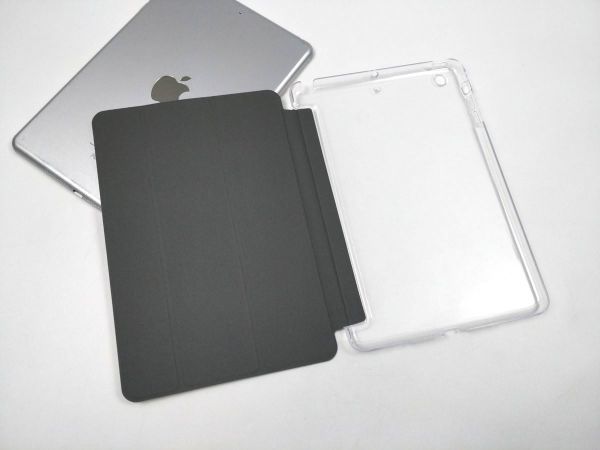 iPad mini1/2/3用 カバー PUレザー+ハードケース スタンド 三折 薄型 ホワイト_画像7
