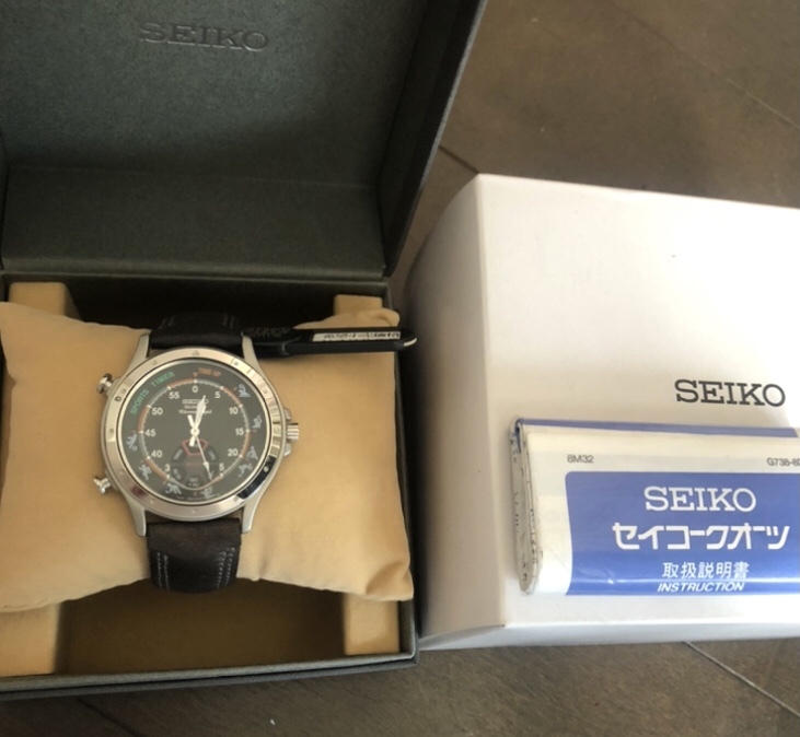 SEIKO SPORTS TIMER クロノ 日本製 スポーツ タイマー 稼動品 ピクトグラム 8M32 時計 PROSPEX 特殊 ウォッチ 好きに 黒 セイコー