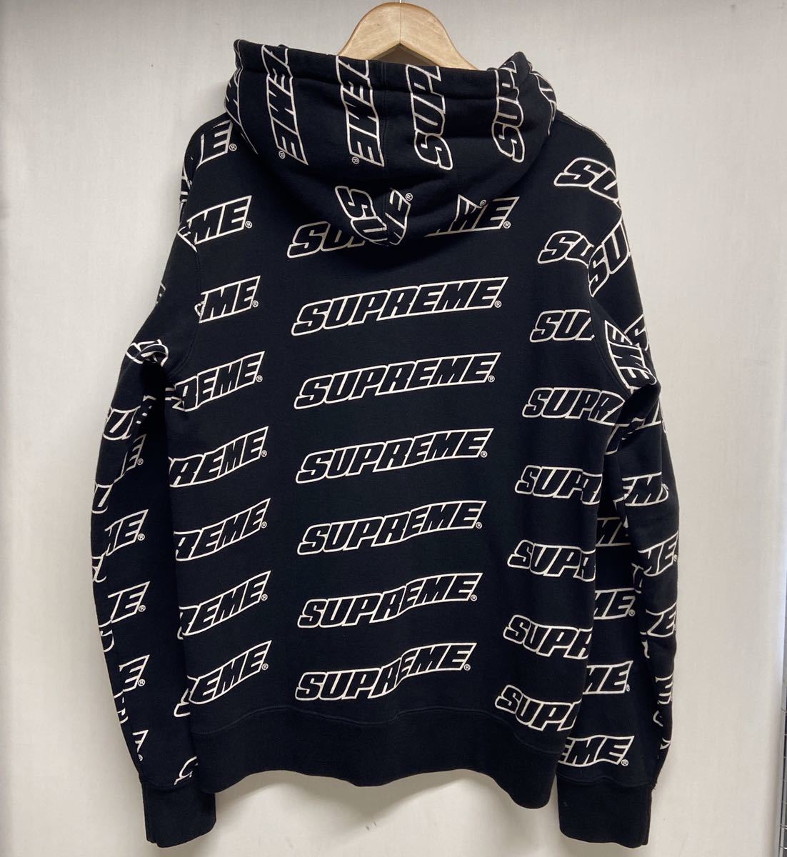 supreme シュプリーム】18SS Repeat Zip Up Hooded Sweatshirts ジップアップパーカー M ブラック 総柄  ロゴ コットン 2206oki - nanopartea.com.sg