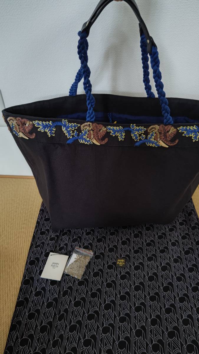 【新品】ジャマンピュエッシュ JAMIN PUECH　ショルダー　バッグ　トートバッグ　エレファント刺繍　アッシュペーフランス