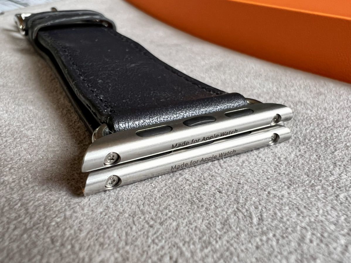 ☆ 廃盤モデル ☆ ブルーインディゴ Apple watch HERMES 45mm 44mm 42mm シンプルトゥール レザーバンド  アップルウォッチ エルメス 正規品