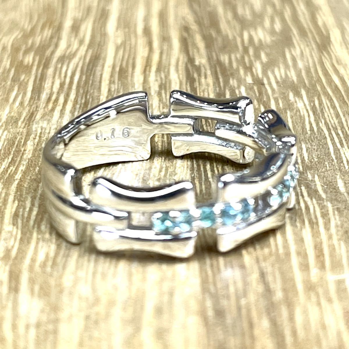初売り ネオンカラー Pt900 パライバトルマリン 0.16ct リング 6.83g