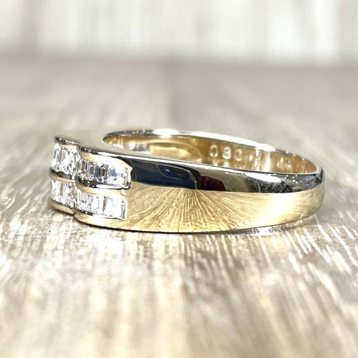 高品質・照り抜群!k18 ダイヤ 0.80ct リング 5.12g M815