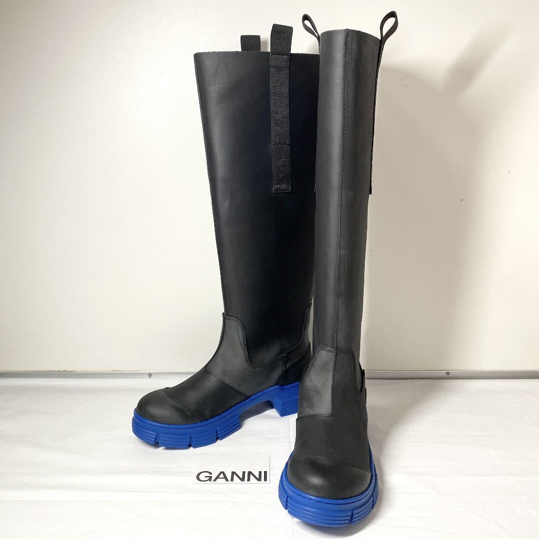 【新作】GANNI ガニー　ラバーロングブーツ　長靴 レインブーツ　24cm
