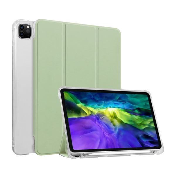 iPad ケース マグネット クリアケース カバー Appleペンシル収納 手帳型 レザー 耐衝撃 スタンド ライムグリーン iPad 10.2 (第7/8/9世代_画像1