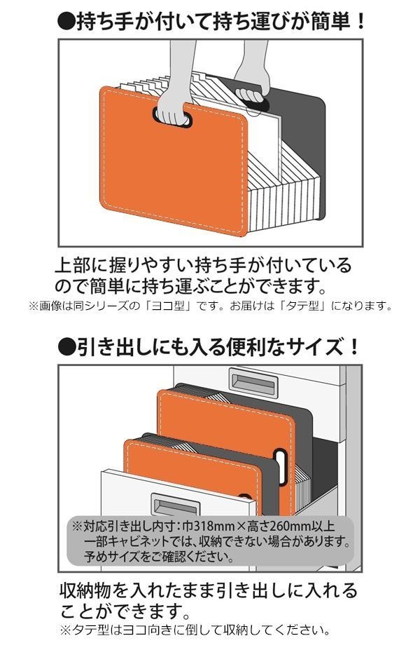 ナカバヤシ ドキュメントファイル・発泡PP製 タテ型 A4・S型 アプリコットオレンジ DF-A401S-AO ファイル_画像3