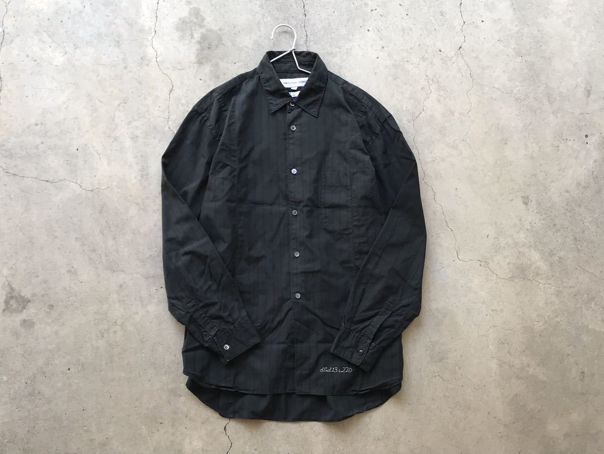 フランス製 COMME des GARCONS SHIRT チェーンステッチ刺繍入り 長袖