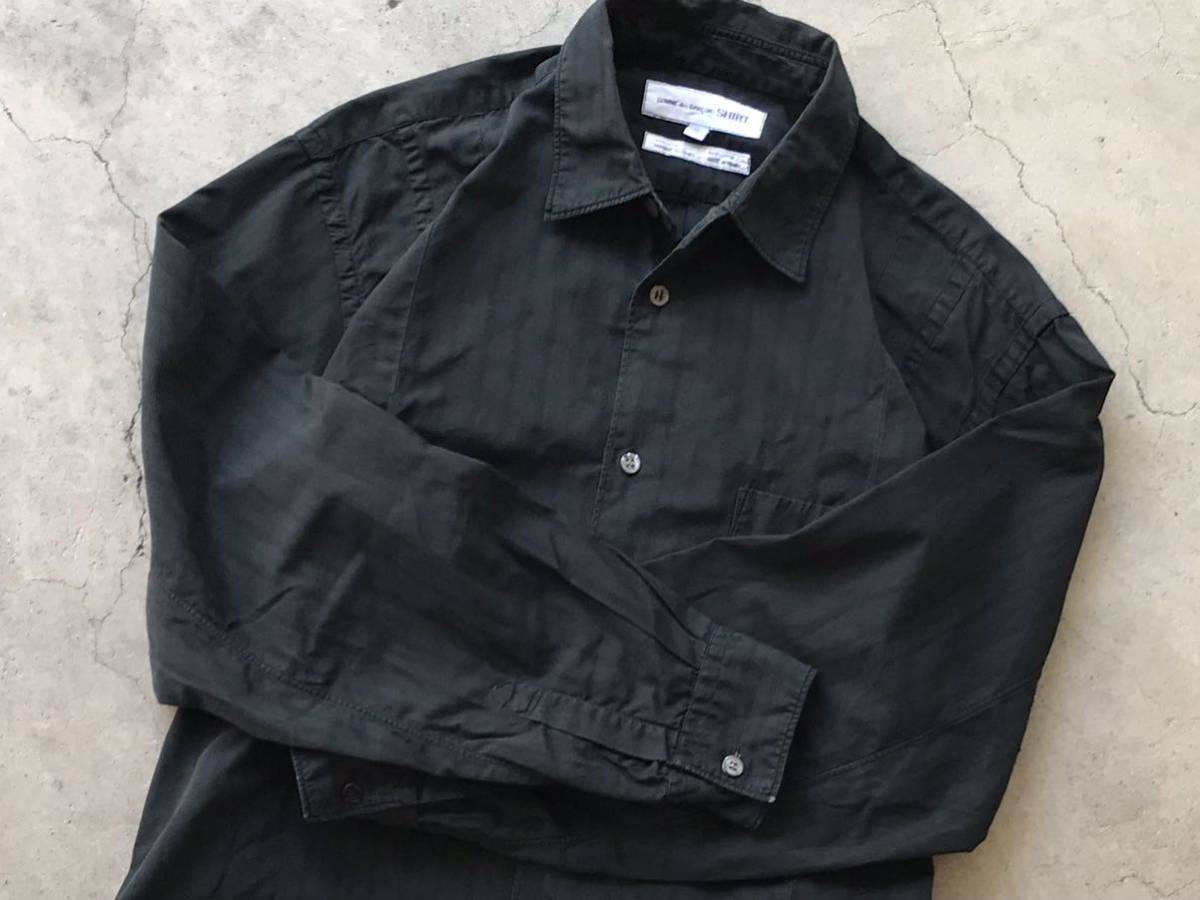 フランス製 COMME des GARCONS SHIRT チェーンステッチ刺繍入り 長袖