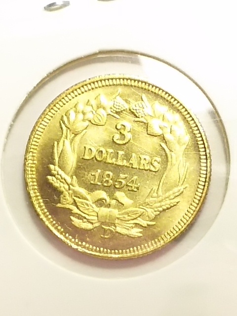 アメリカ　３ドル金貨（Indian）　のレプリカ_画像2