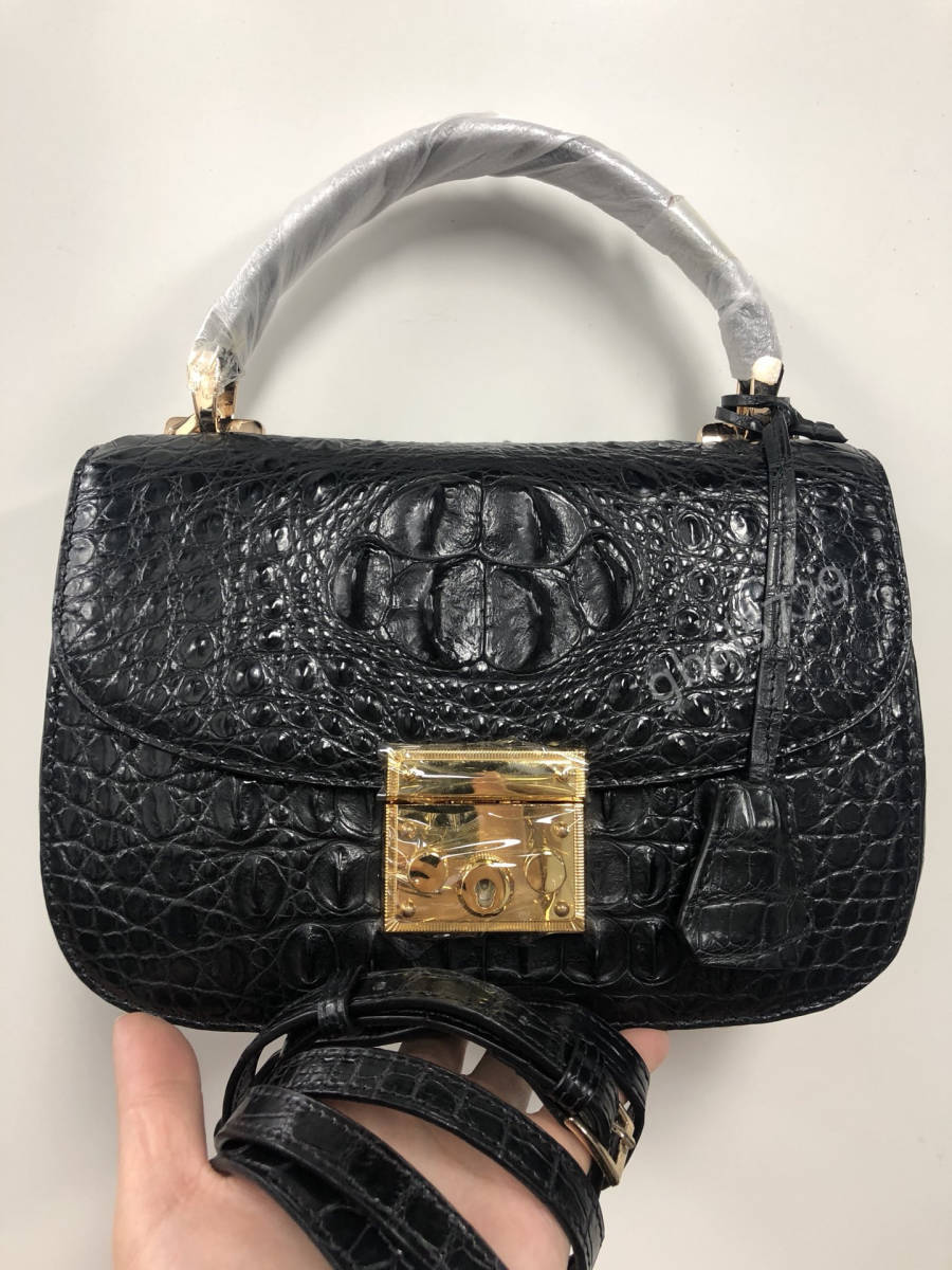 高価値】 ELIZABETH クロコダイル 本革 ショルダーバッグ ゴールド金具