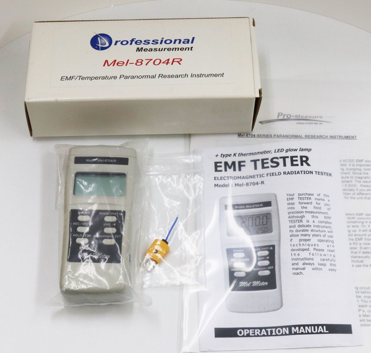 ゴーストハンティング Mel-8704 R Paranormal EMF Meter パラノーマルリサーチ EMF メータ Thermometer Flashlight お化け発見器 ■4079-3