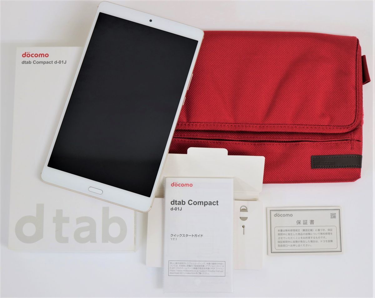 定期入れの Gold d-01J Compact dtab Huawei docomo 判定〇 中古良品