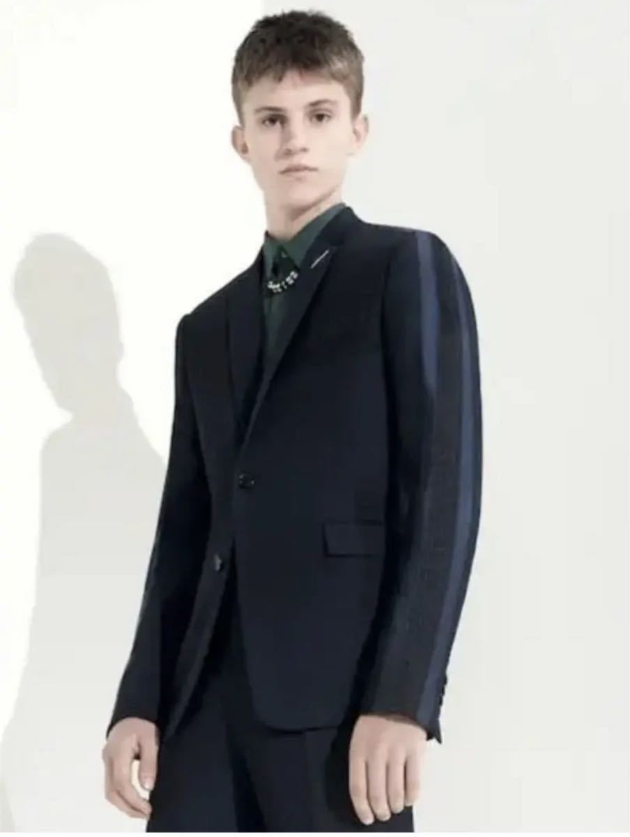Dior homme 18ss ディオール 刺繍 テーラードジャケット ツートンバイ
