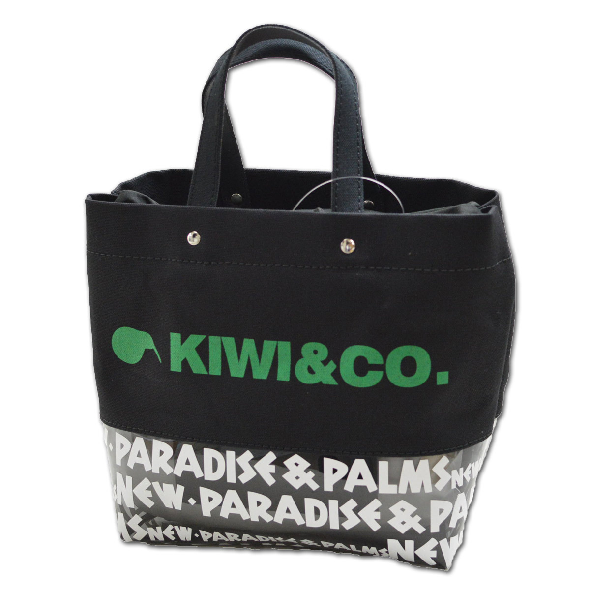 【キウイ KIWI】カートバッグ ミニトート 黒 KIWI9BA01U221-19 Palms&co. ゴルフ リゾート おしゃれ 撥水 キャンパス素材 @_画像2