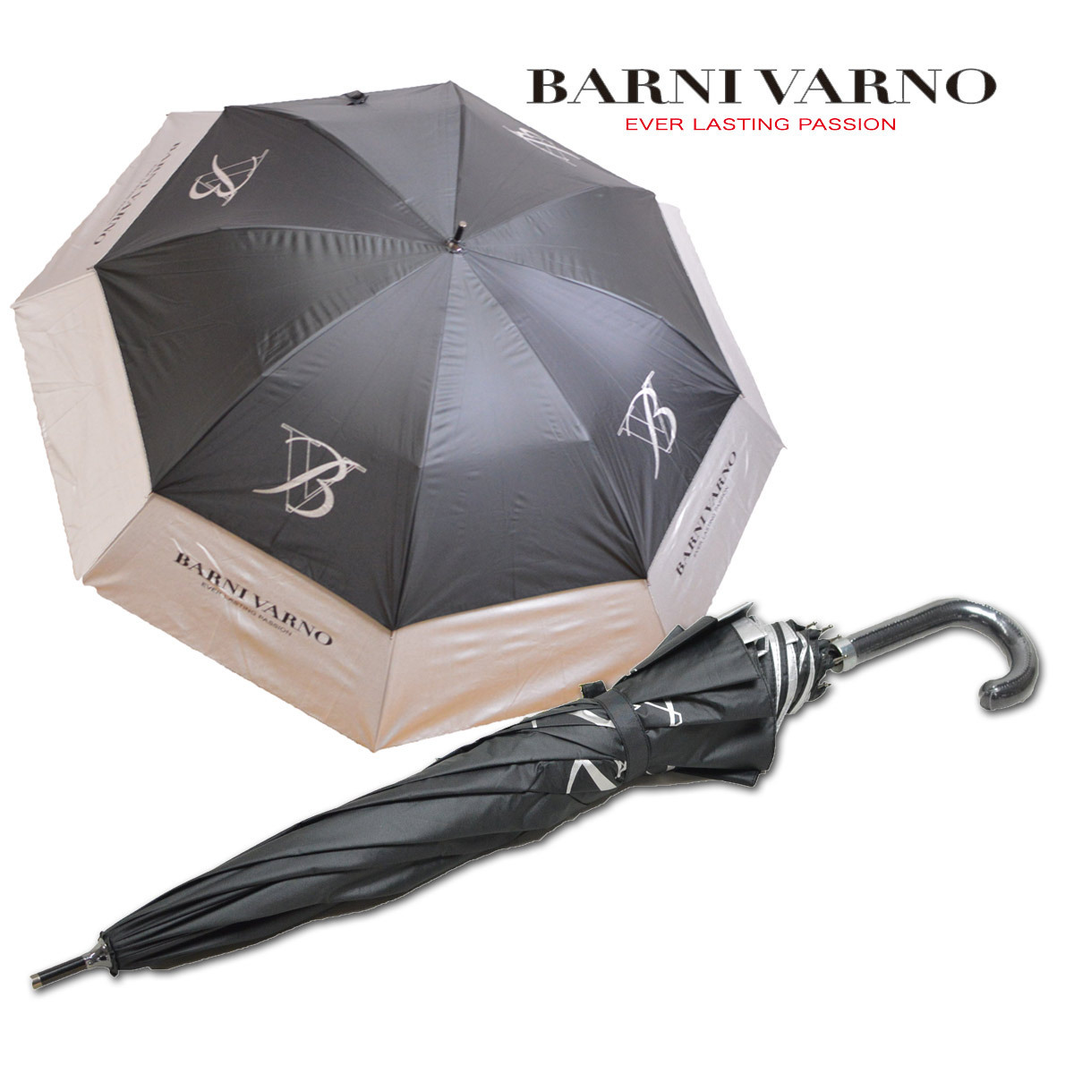 超歓迎 トランスフォーム傘 バーニバーノ VARNO BARNI JUM4347-09 黒 傘 2022新作【バーニヴァーノ】メンズ 晴雨兼用 @ ギフト ゴルフ 雨傘 長傘
