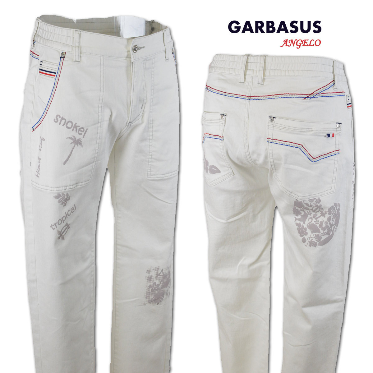 30%OFF【GARBASUS ガルバス】メンズ パンツ M(46) 白 21-5307-03-01 アンジェロ カジュアル おしゃれ かっこいい @