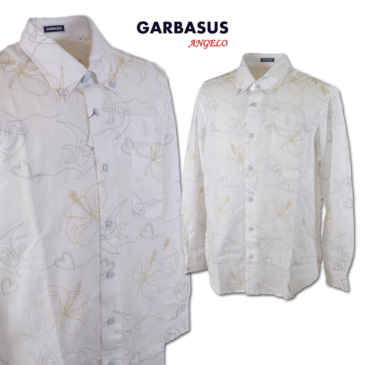 ずっと気になってた 白 L(48) 長袖シャツ ガルバス】メンズ 30%OFF