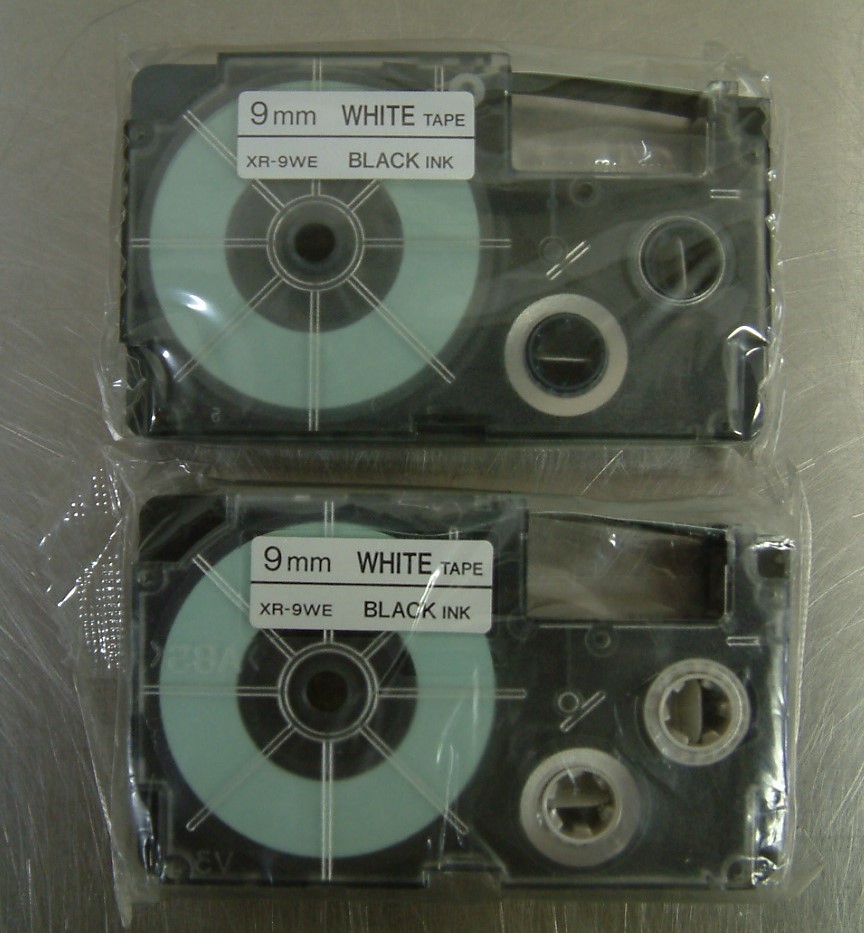 カシオ ネームランド ラベルライター 純正 テープ 9mm XR-9WE 白地に黒文字 2個セット