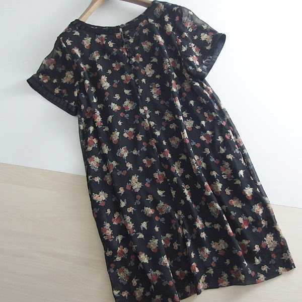  spring summer *JEANASIS* Jeanasis short sleeves floral print tunic One-piece!