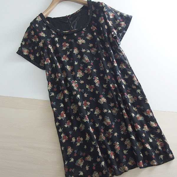  spring summer *JEANASIS* Jeanasis short sleeves floral print tunic One-piece!