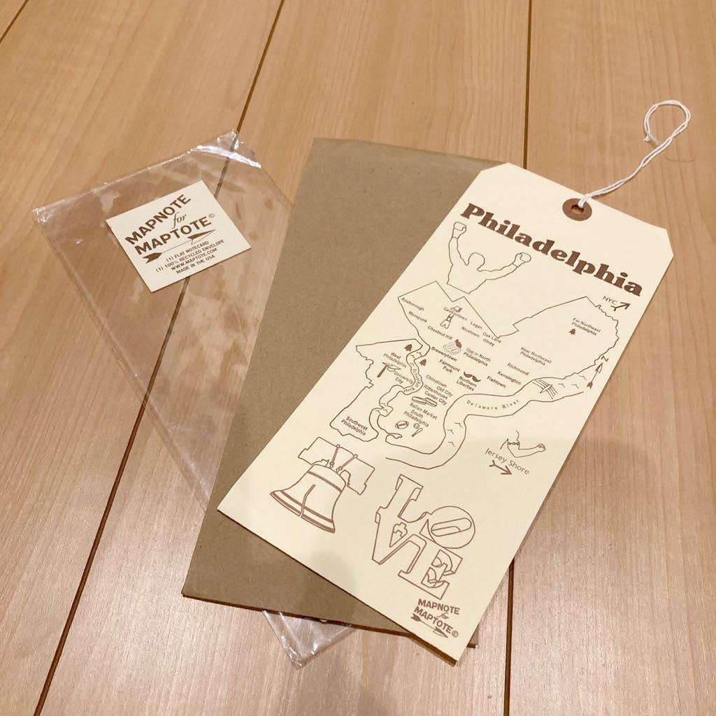 made in 100%RECYCLED ENVELOPE FLAT MAPTOTE NOTECARD usa アメリカ製 