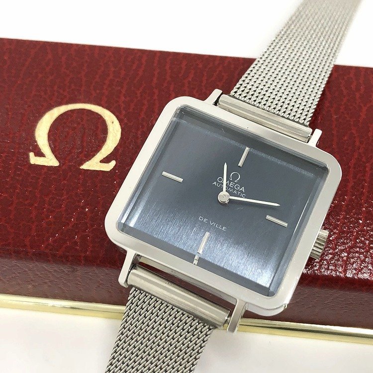 ○美品 OMEGA オメガ デビル AT レディース 腕時計 自動巻き スクエア