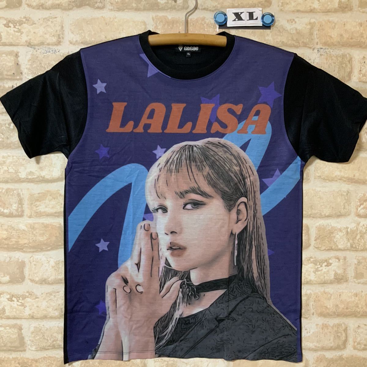 ブラックピンク LALISA リサ Tシャツ XLサイズ 管7008 海外製 ブラックピンク LALISA リサ Tシャツ XLサイズ 管7008 海外製