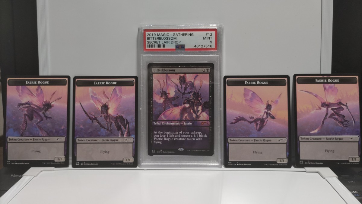 mtg 苦花　Bitterblossom Secret Lair PSA 9　トークン４枚付