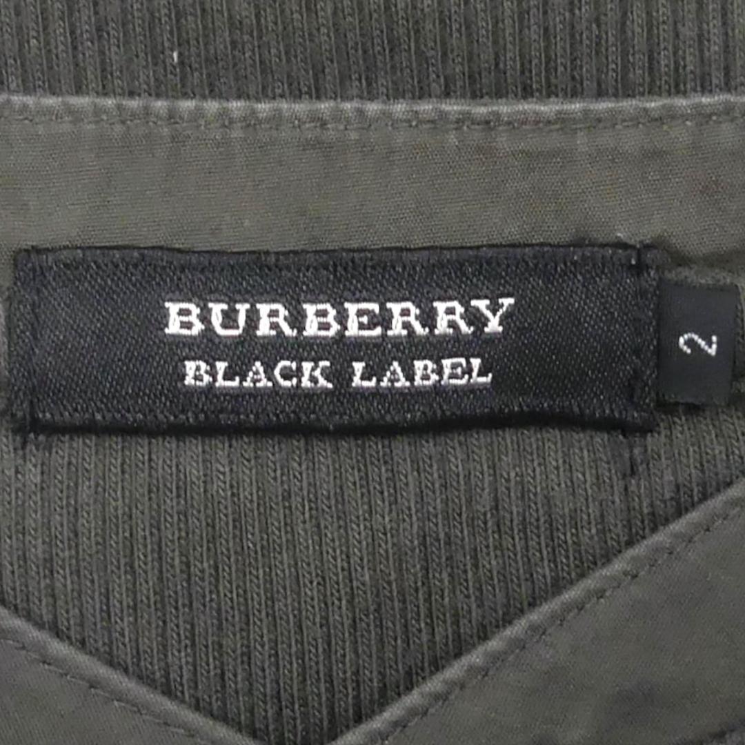 即決★BURBERRY BLACK LABEL★メンズM 廃版 Tシャツ バーバリーブラックレーベル 2 カーキ 三陽商会正規 カットソー 長袖 ヘンリーネック_画像8