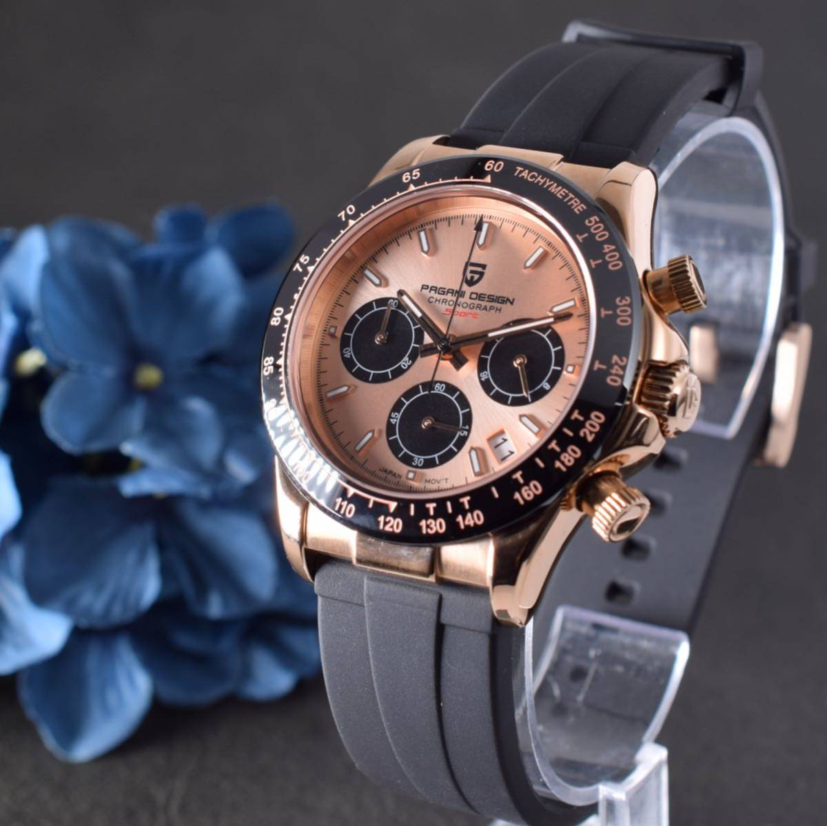 メンズ 腕時計 高級 サファイア ゴールド ピンク クォーツ ROLEX