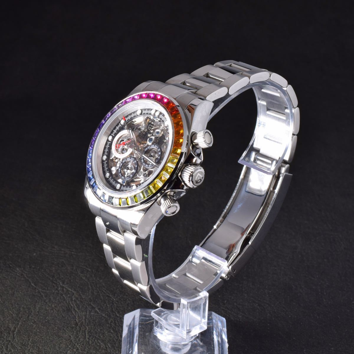PAGANI DESIGN メンズ 腕時計 高級 ステンレス 機械式 七色 デイトナ レインボー ROLEX ロレックス オマージュ 自動巻き_画像3