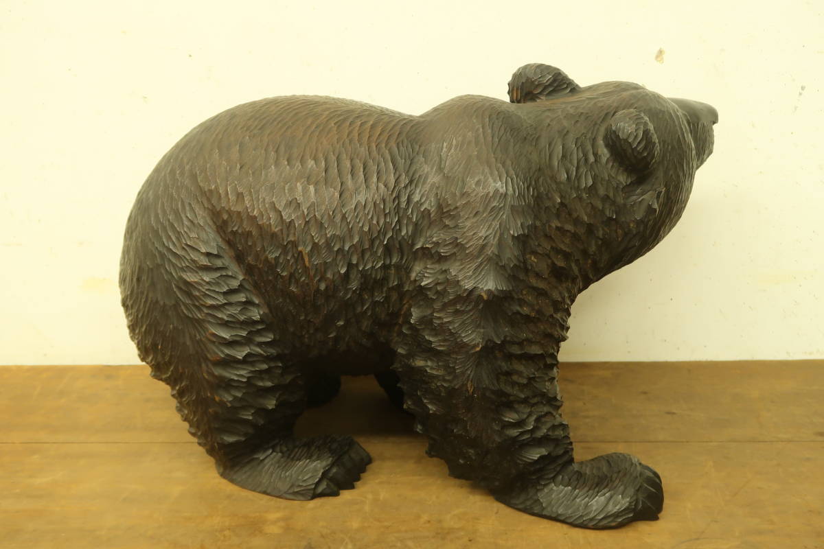 木彫り 熊 和孝 作 特大 横56cm 銘有 民芸 民藝 アイヌ 北海道_画像3