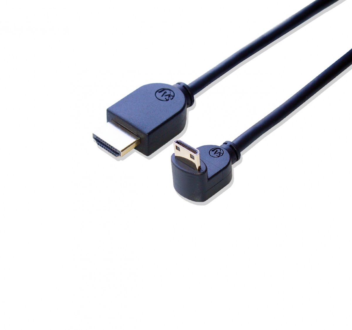 HDMI ミニHDMI 変換ケーブル 片方L型（下向き） 2m Ver1.4 イーサネット、3D、4KX2K解像度、フルHD対応_画像1