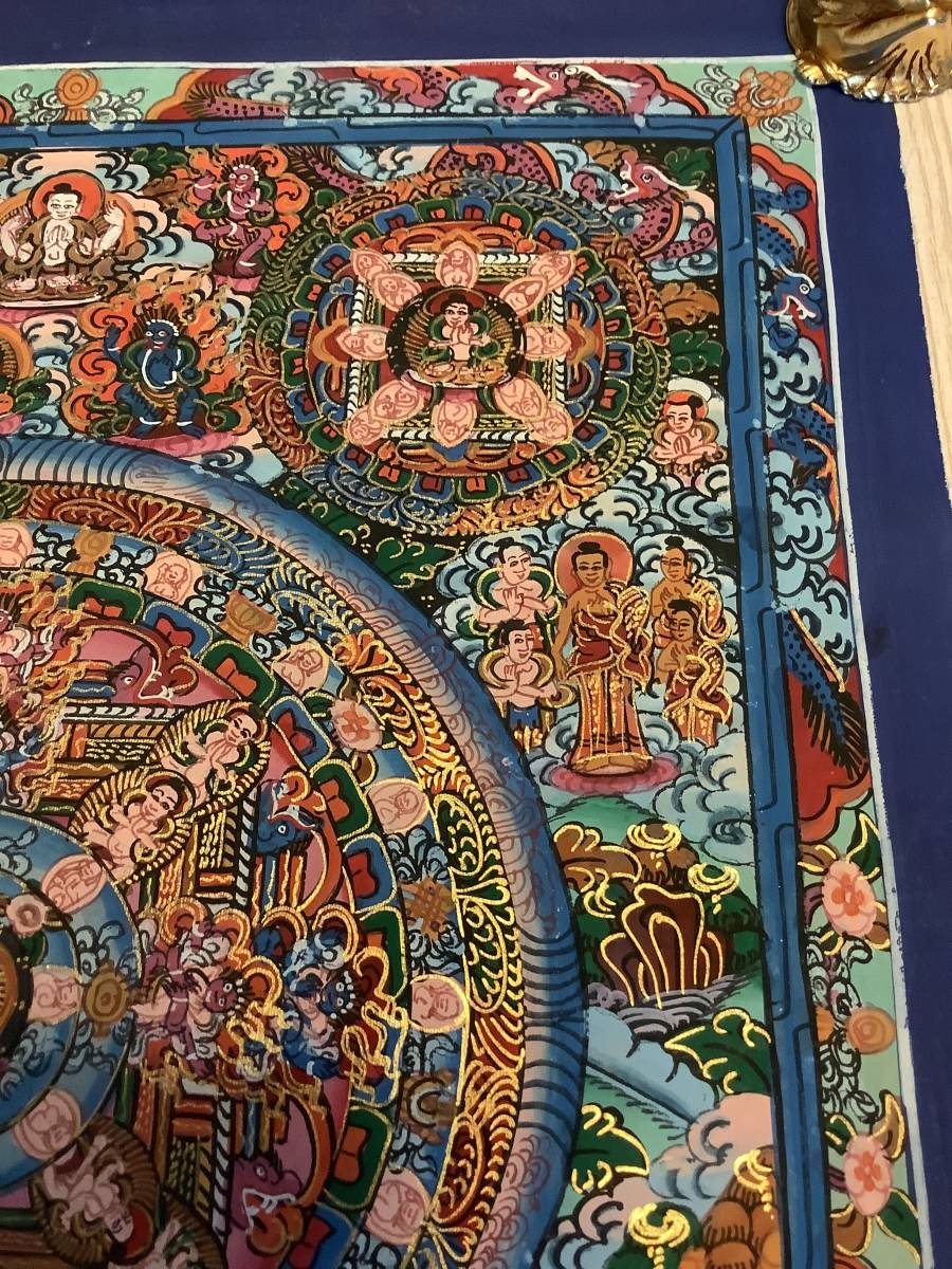 チベット密教 新品 1点物 》 仏陀 曼荼羅 手描き 仏教 密教 31