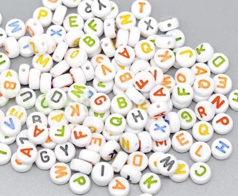  beads 500 piece insertion acrylic fiber beads ( English alphabet ) initial beads plastic beads 7mm