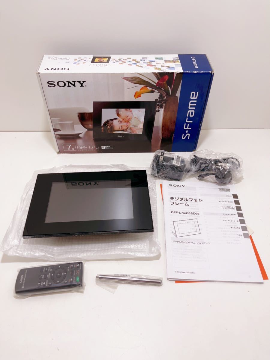 E288 * new goods unused SONY digital photo frame DPF-D75 Sony 7 type S-Frame photograph length 