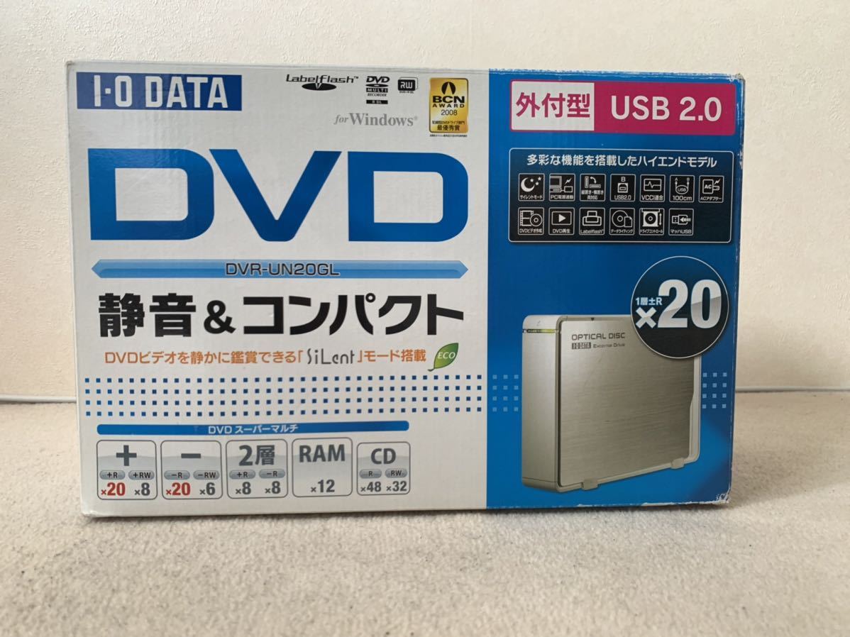 I-O DATA 外付けDVDドライブ DVR-UN20GL_画像1