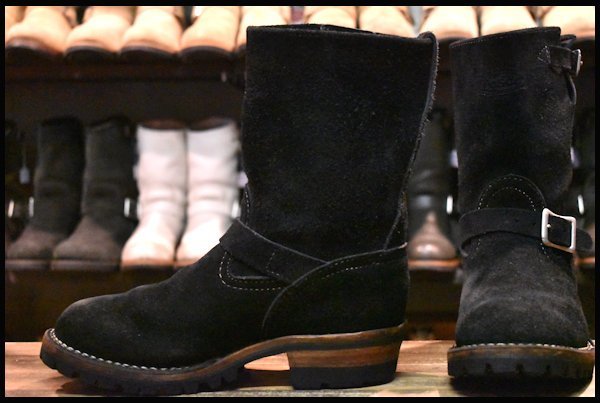 8E 良品 10年】WESCO ウエスコ カスタムボス 黒スエード ブラック