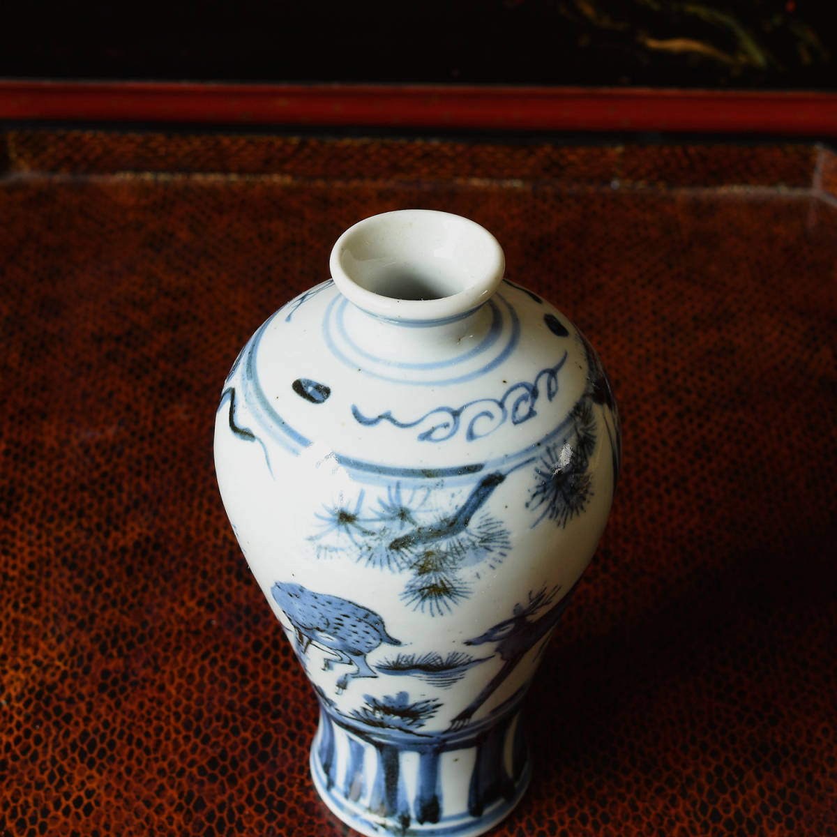 中国唐物古瓷染付時代物明代花草鹿紋瓶| JChere雅虎拍卖代购