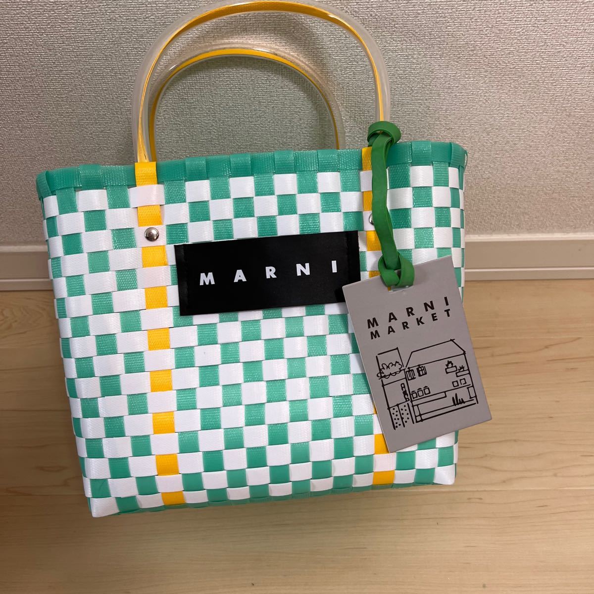 MARNI マルニ ピクニックバッグ マルニフラワーカフェ かごバッグ ハンドバッグ MARKET レディース　大人気　新品