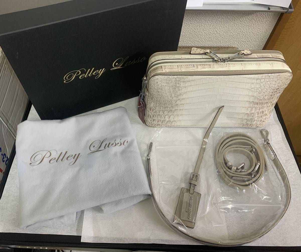  unused goods PELLEY LUSSO Pele reel so crocodile himalaya shoulder bag 2WAY storage bag attaching origin box attaching ①