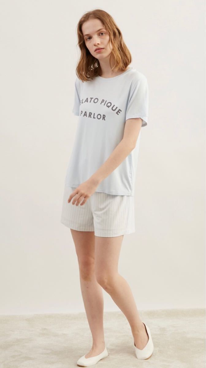 ジェラートピケ ワンポイントロゴTシャツ&ショートパンツ&巾着3点SET