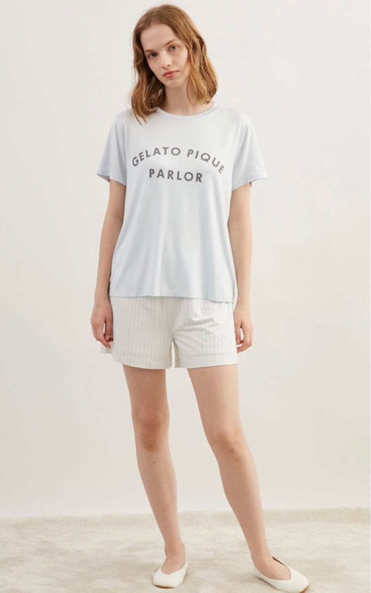 ジェラートピケ ワンポイントロゴTシャツ&ショートパンツ&巾着3点SET