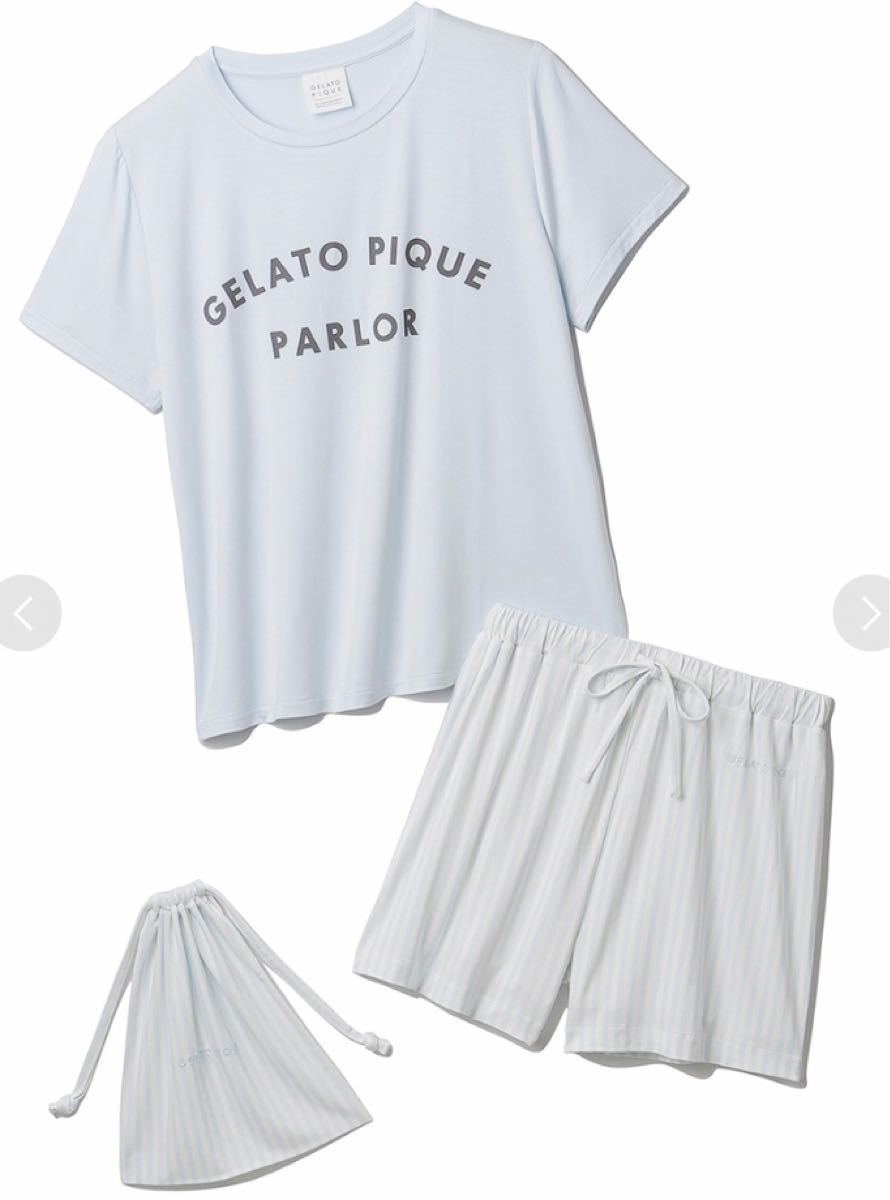 ジェラートピケ ワンポイントロゴTシャツ&ショートパンツ&巾着3点SET